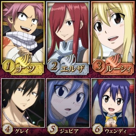 Fairy Tail revela los personajes favoritos de los fans